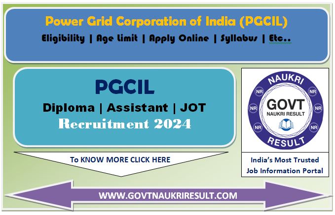  PGCIL Diploma Trainee, JOT, AT Online Form 2024 
