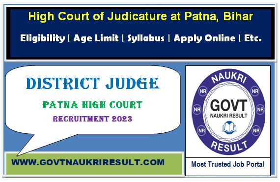  Patna High Court District Judge 2023 Pre Revised Result 