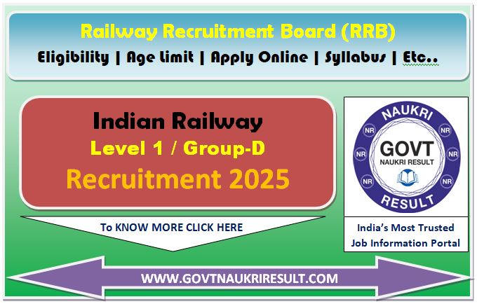  Railway RRB Level 1 Group D Correction / Edit Form 2025 