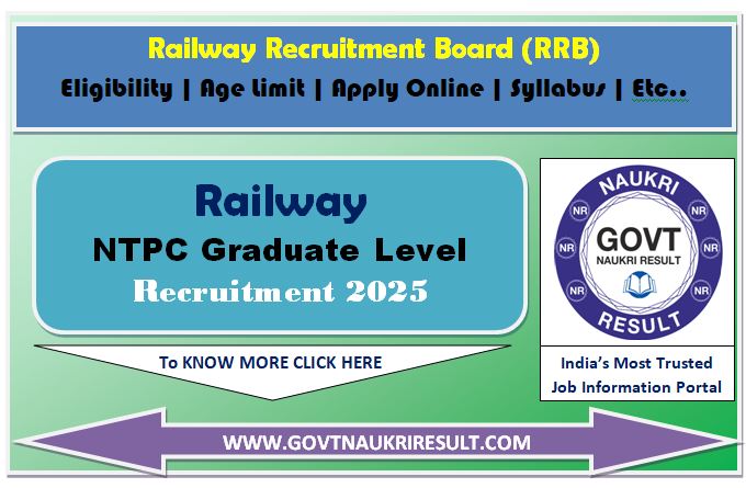  Railway RRB NTPC Graduate Level Online Form 2025 CEN 06/2025 