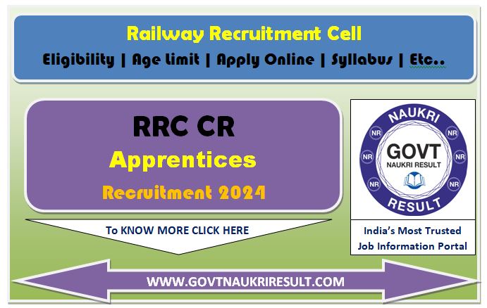  Railway RRC CR Apprentices Online Form 2024 
