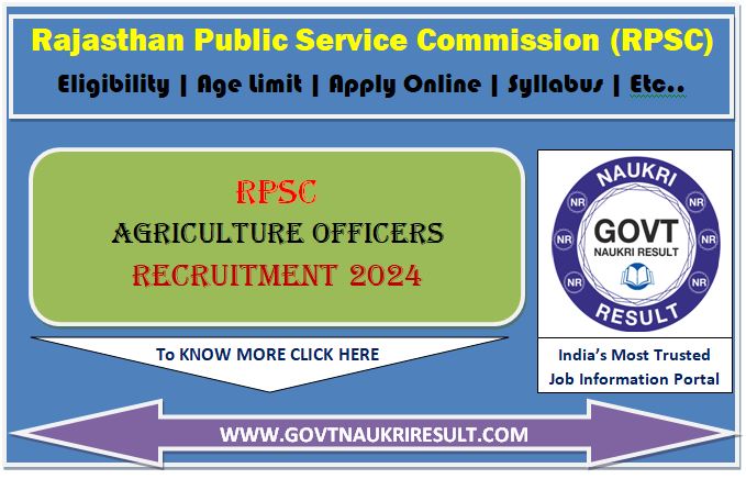  RPSC Agriculture Officer 2024 Admit Card 