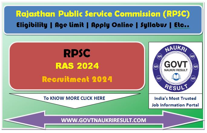  RPSC RAS 2024 Pre Result with Marks 