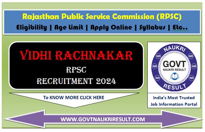  RPSC Vidhi Rachnakar Result 2025 