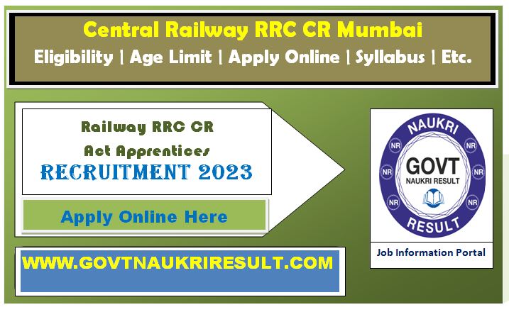  RRC CR Mumbai Apprentice Online form 2023 