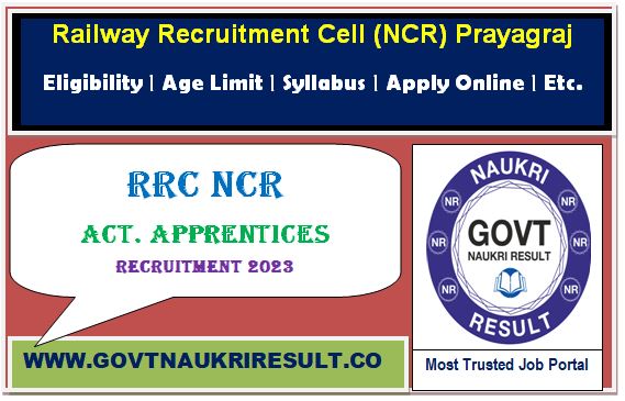 NCR Railway RRC Prayagraj Apprentices Merit List 2023 