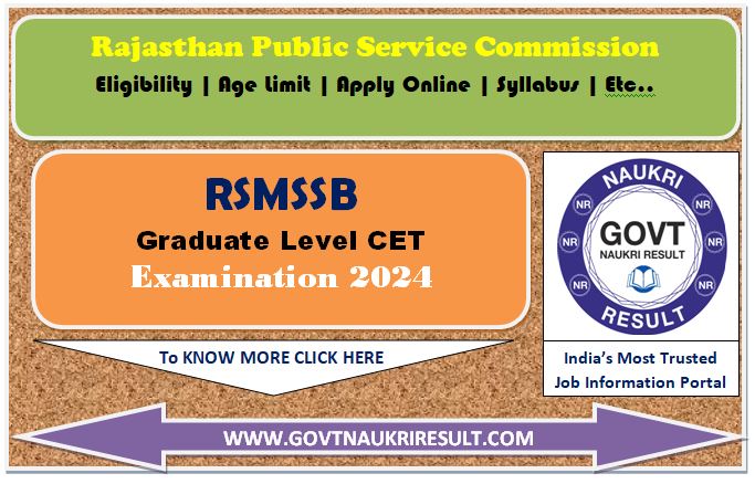  RSMSSB CET Graduate Level Result with Score Card 2025 