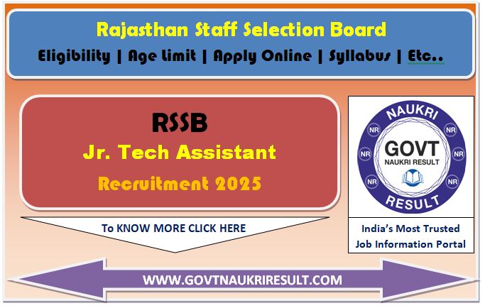  RSSB Junior Technical Assistant JTA Exam City Details 2025 