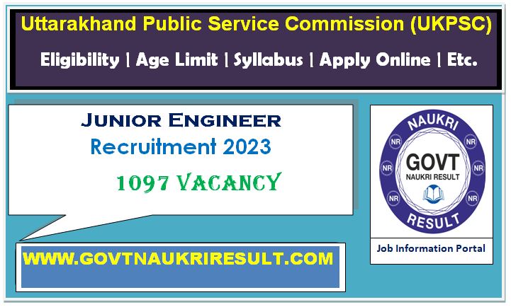  UKPSC Junior Engineer Online Form 2023  