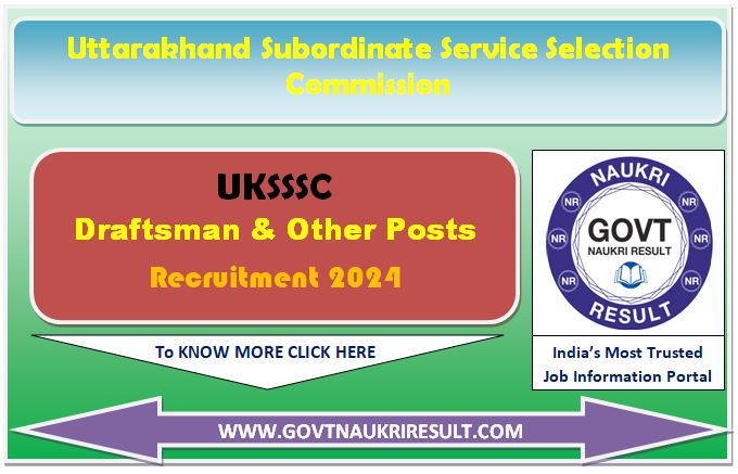  UKSSSC Draftsman and Other Post Admit Card 2024 