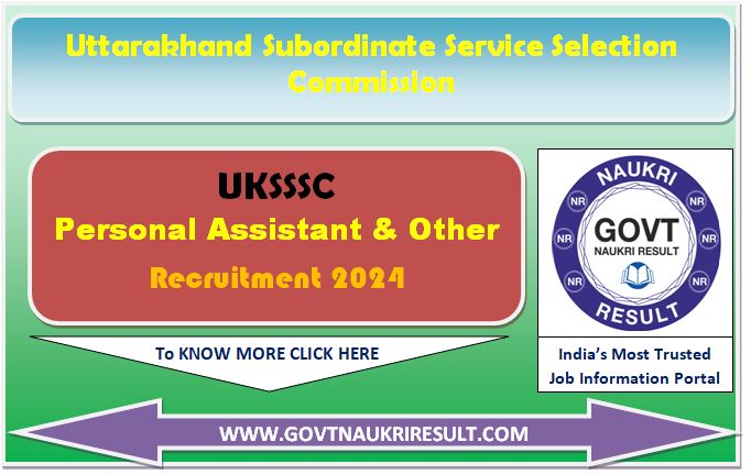  UKSSSC Personal Assistant Admit Card 2024 