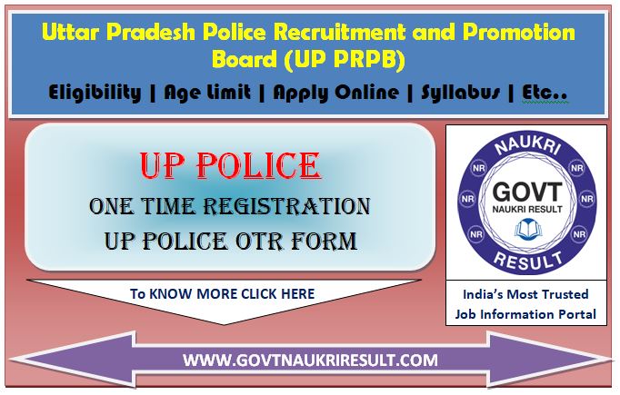  UP Police UPPRPB One Time Registration OTR Online Form 2025 
