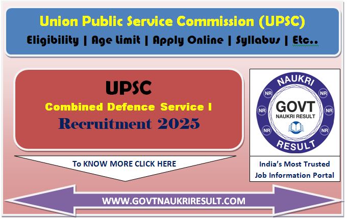  UPSC CDS I Result 2025 