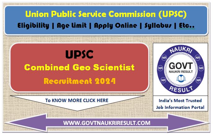  UPSC Geo Scientist Pre Result 2025 