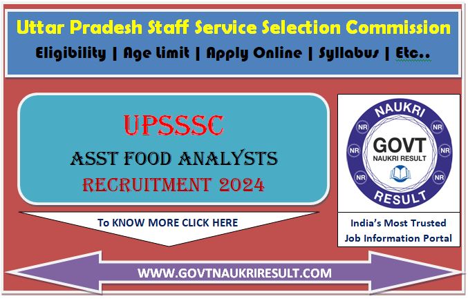  UPSSSC Junior Analyst Food 2024 Admit Card 