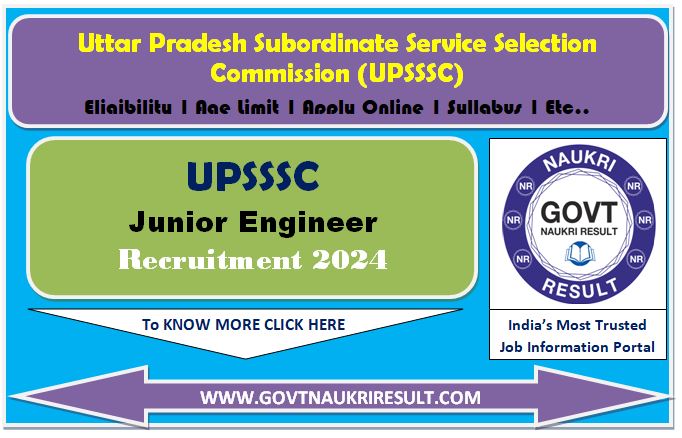  UPSSSC Junior Engineer Civil Online Form 2024 