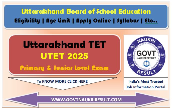  UTET Online Form 2025 | Uttarakhand Teacher Eligibility Test 
