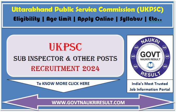  UKPSC Sub Inspector SI Admit Card 2024 