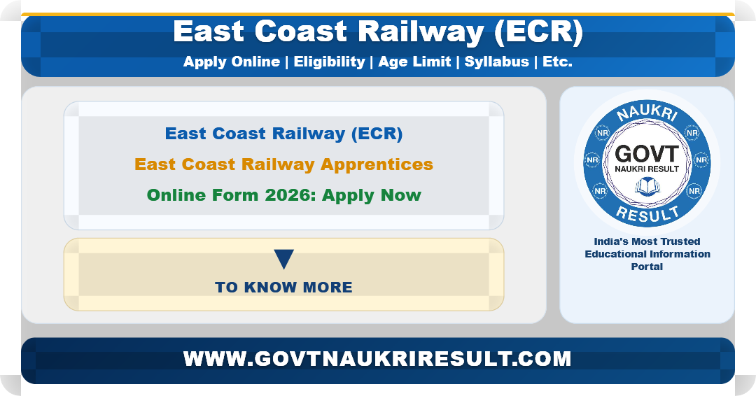 RRC Bhubaneshwar East Coast Railway ECR Apprentice 2026 Apply Online for 1599 Post