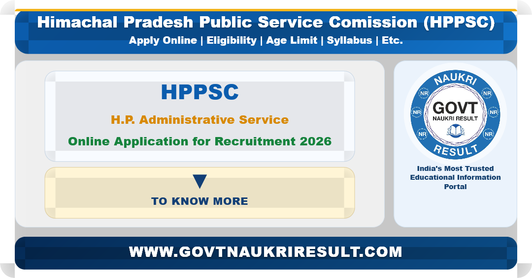 HPPSC H.P. Administrative Service Combined Competitive Recruitment 2026 Apply Online for 22 Post