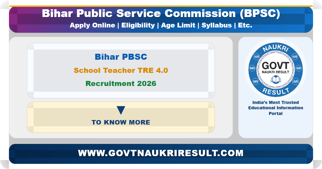 Bihar School Teacher TRE 4.0 Recruitment 2026 Online Form for 32388 Post