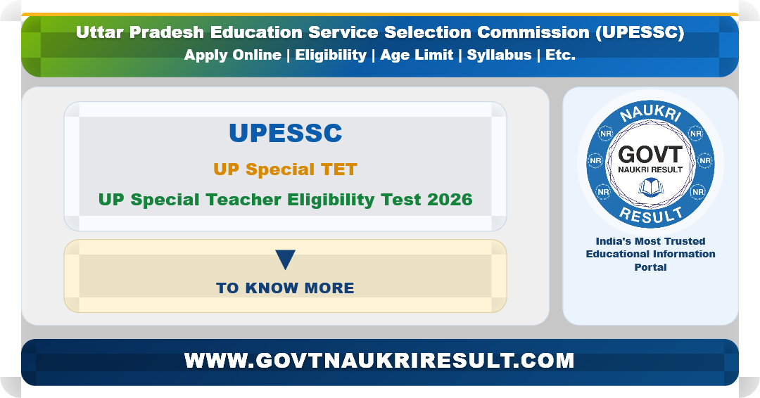 Uttar Pradesh Teacher Eligibility Test UPESSC UP Special TET 2026 Apply Online