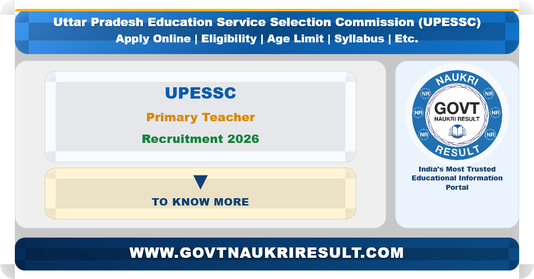 Uttar Pradesh UPESSC UP Primary Teacher Recruitment 2026 :  Apply Online for 12405 Post